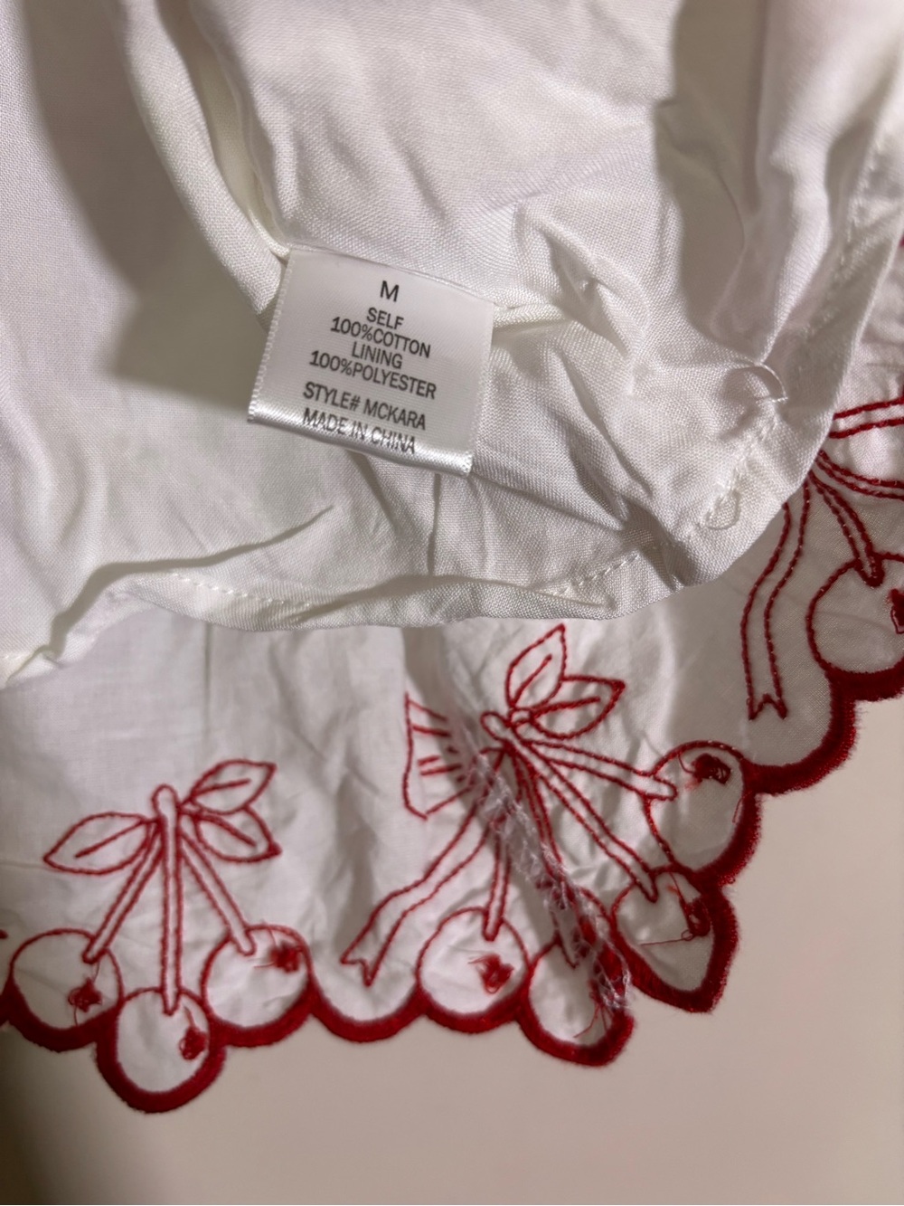 NWT Francesca’s Coquette Cherry Embroidered Skirt Size Medium - Picture 7 of 8